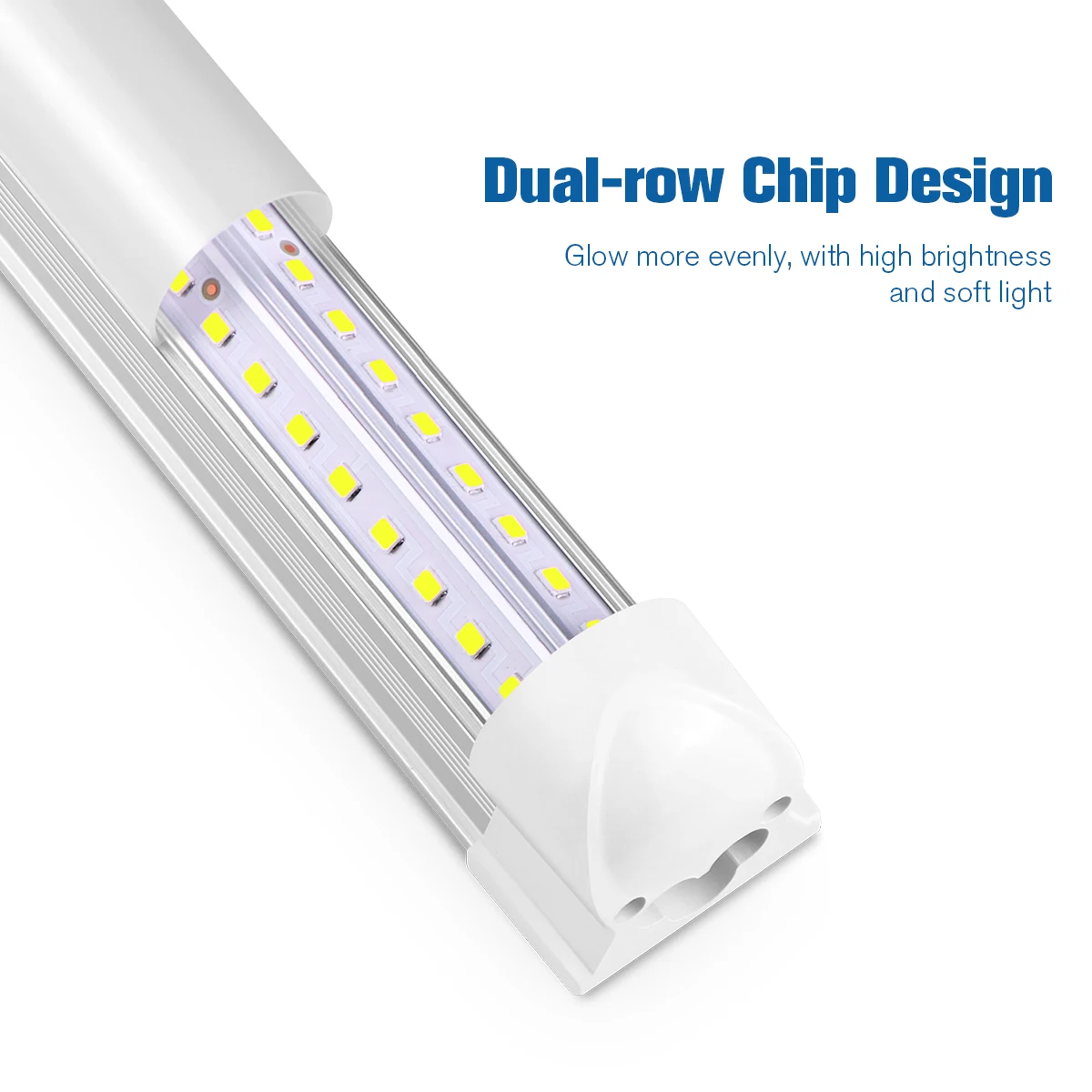 Push Button Switch Control LED Lights 500mm T8 Tube Dual Row Chip Aluminum Bar Light Cabinet Wardrobe Lamp Backlight For Kitchen