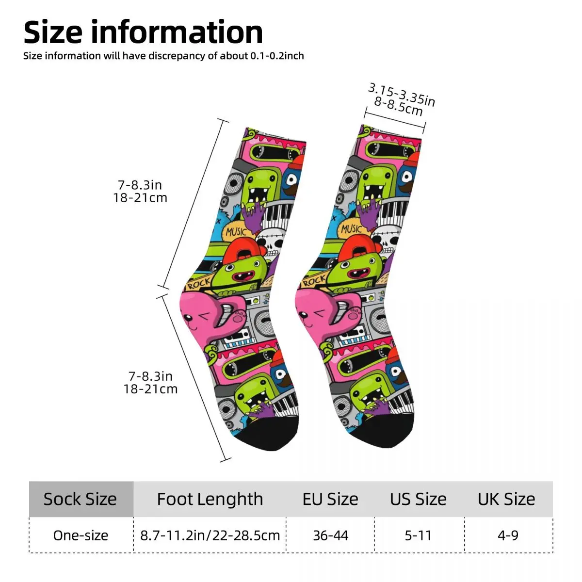 Herrensocken Fancy Monsters Strümpfe Herbstmode Weiche Socken Grafik Outdoor Rutschfeste Socken