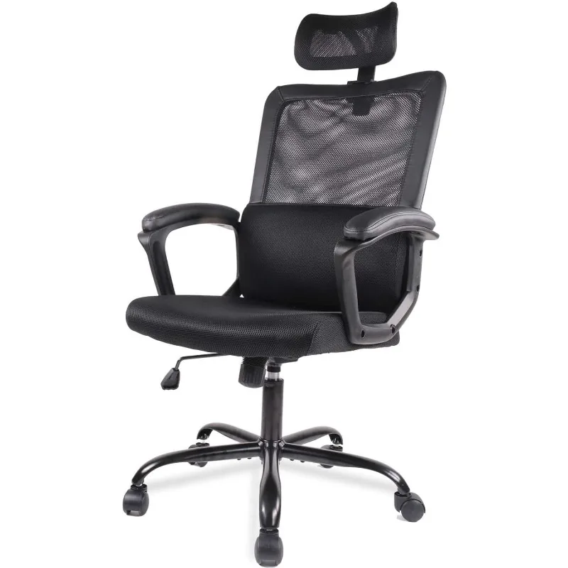 Office Desk Computer Chair, Ergonomic High Back Comfy Swivel Gaming Home Mesh Chairs with Wheels, Lumbar Support,