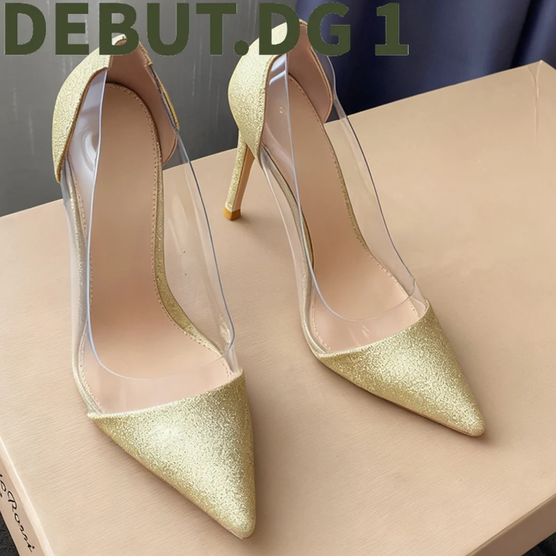 Upgraded PVC Transparent High Heels Body-Heat Softening Technology Breathable Lambskin Lining 10.5cm Heel