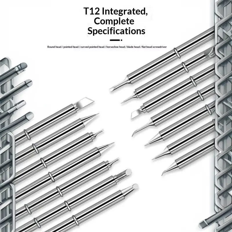 T12 Multiple Styles Integrated Soldering Iron Tips Fast Heat Conduction Easy Tinning For DIY Electronic Repair Projects
