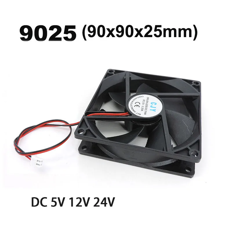 DC 5V 12V 24V 90MM 9cm 9025 for CPU Cooling Fan Sleeve Bearing 90x90x25mm Computer Case Fan 2pin wire parts PH 2.54 S1