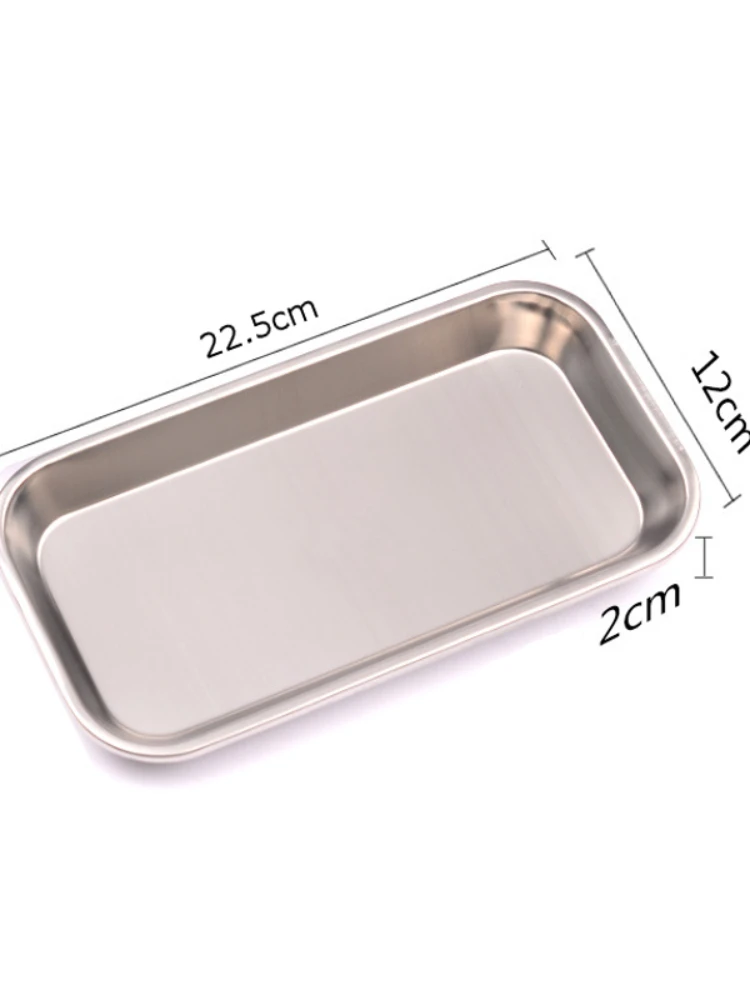 1/2pcs Kitchen Tray Stainless Steel Square Storage Tray Dental Medical Tool Nail Tattoo Dental Medical Device Supplies Tray Dish