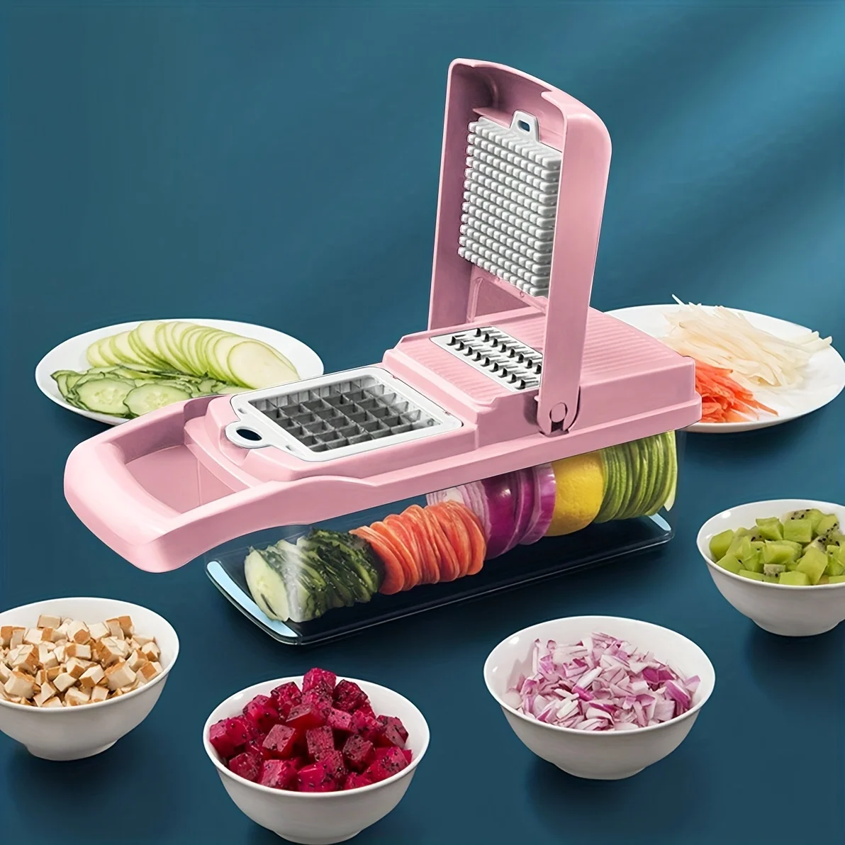 16pcs/1set Multifunctional Vegetable Chopper Onion Chopper Handle Food Grate Food Chopper Kitchen Vegetable Slicer Dicer Cut