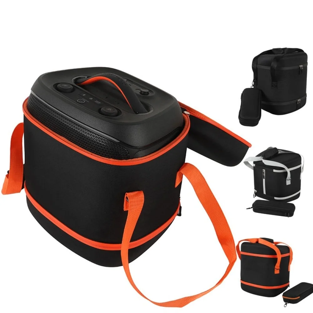 

for JBL Partybox Encore 2 Speaker Organizer Bag with Shoulder Strap Speaker Microphone Bag Storage Accessory Black Orange Gray