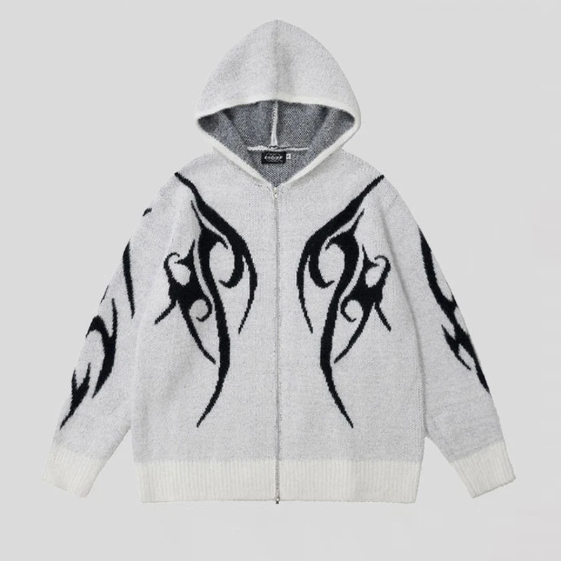 

HKSH Man Dark Thorn Hooded Sweater Knitted Autumn Winter New Loose High Street Sweatshirt Trend Lightning Pattern Hoodies HK5065