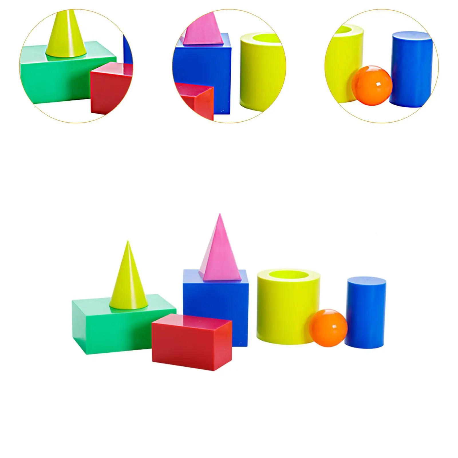 Geometric Solids Math Toys Classroom Manipulatives for Kids Geometric Shapes Pattern Blocks Solid for Preschool Elementary