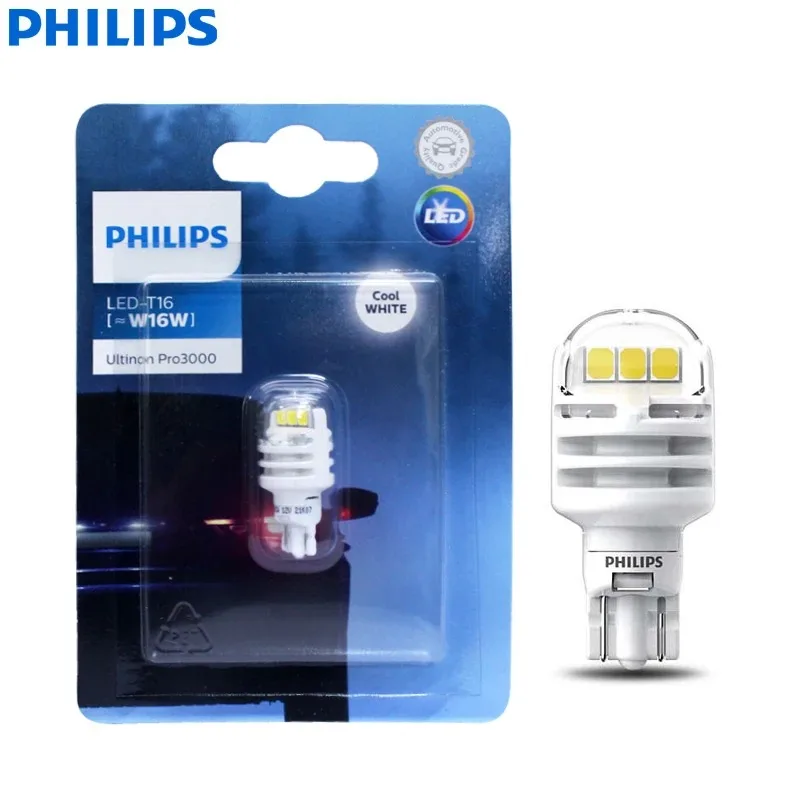 

Philips LED Ultinon Pro3000 T16 W16W 6000K White Turn Signal Lamp Car Reverse Lamp LED Indlcator Bulb Fog Bulb 11067U30CWB1(1PCS