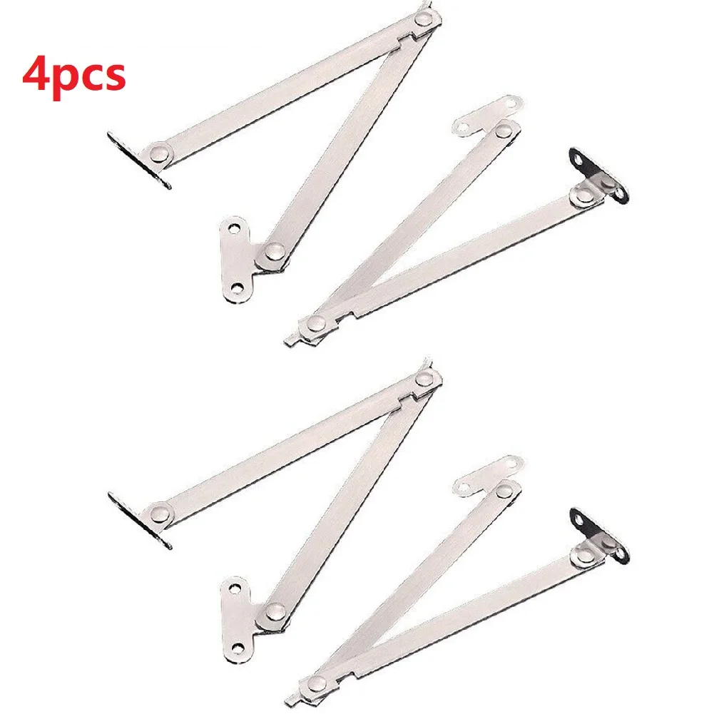 2PCS Stainless Steel Folding Pull Rod Cabinet Door Support with Movable Lift Up and Stretch Out Draw Back Mechanism