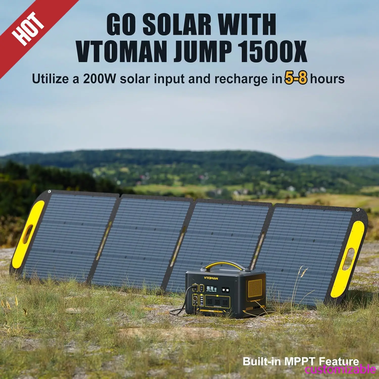 

1500X Portable Power Station, 828Wh Solar Generator 1500W LiFePO4 Battery Power Station, Dual 100W PD Type-C & Regulated DC