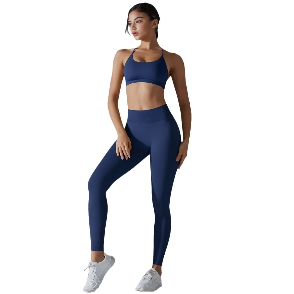 Seamless Yoga Sets Sports Fitness Tight Hip-lifting Backless Bra Pants Suits Running Cycling Workout Gym Leggings Sets for Women