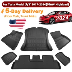 For Tesla Model Y Juniper Model 3 Highland 2021-2026 Car Floor Mats Trunk Luggage Liners Left Right Hand Drive Four Seasons