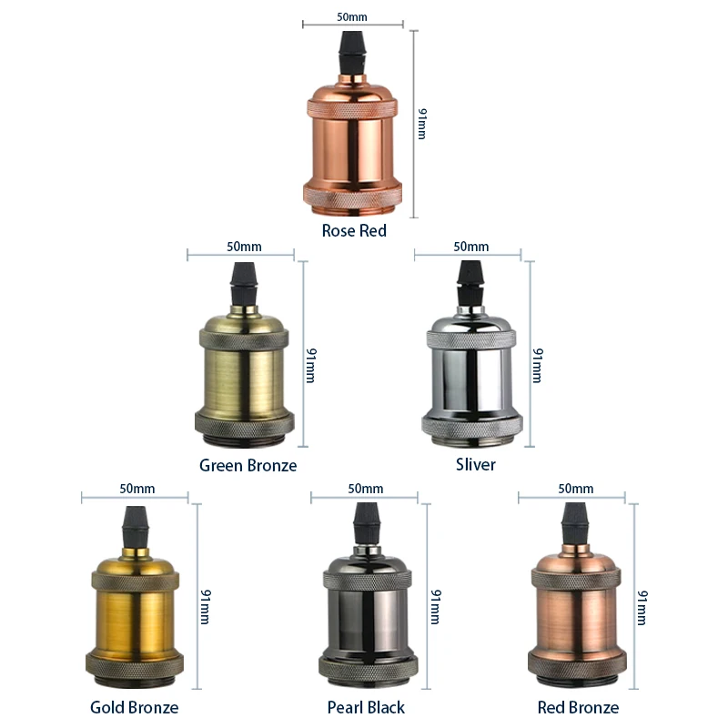 Portalámparas Vintage con rosca Edison, base de bombilla Edison E27 E26, 90-265V, lámpara colgante Industrial para decoración del hogar