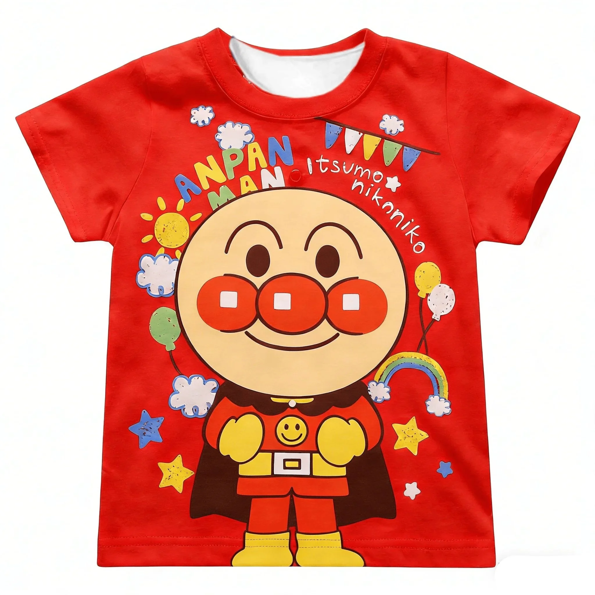 Kinder-Anpanman-Baikinman-Anime-T-Shirt, Herren-T-Shirt, Damen-T-Shirt, Oberteil für Jungen, Kinder, Eltern-Kind-Set, schnelltrocknend, kurzärmelig, Kinder-T-Shirt. – Detail 5