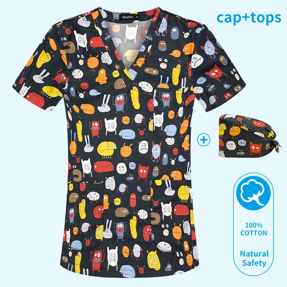 Camisa de trabajo quirúrgica para mujer, uniforme médico para el cuidado de mascotas, uniforme de Spa, ropa de trabajo para Hospital, a cuadros dentales, PARA ENFERMERÍA