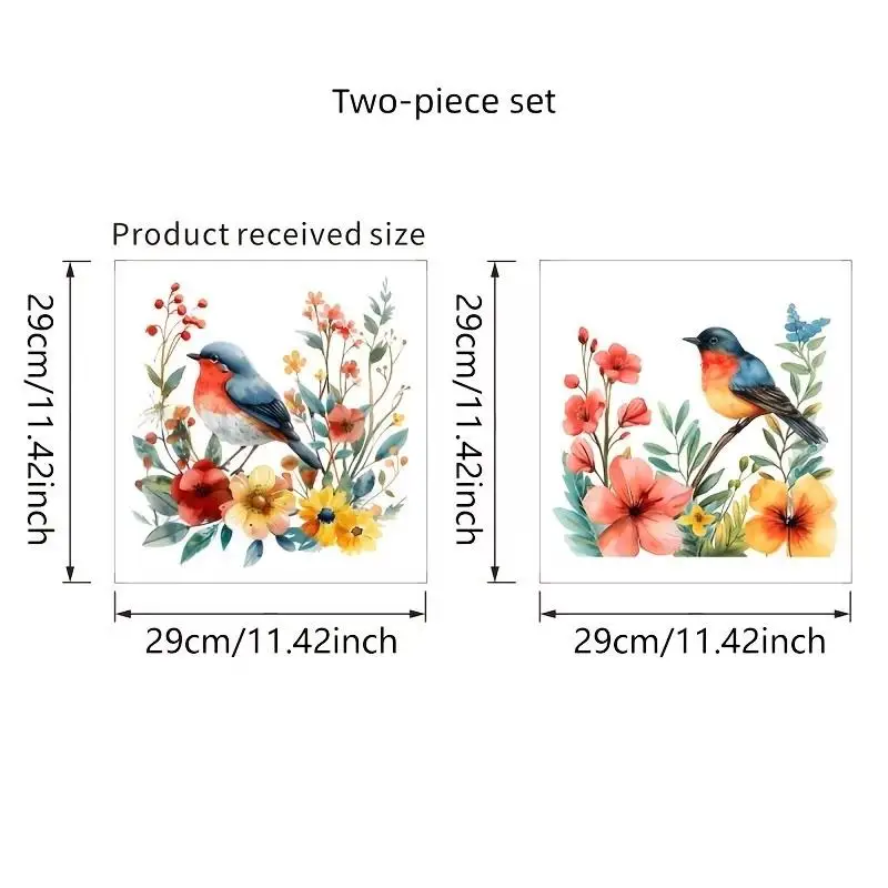 Floral Toilet Lid Sticker Waterproof Friction Resistant Self-Adhesive Bathroom Wall Art Decor for Home Bathroom
