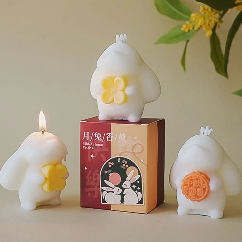 Rabbit Scented Candle Advanced Sense With Gift Gift Creative Fragrance Decoration Simulation Modeling Wax, Household Fragrance