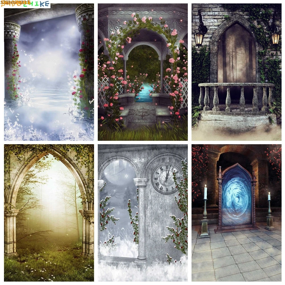 

Autumn Thanksgiving Day Photography Backdrops Fall Scary Pumpkin Barn Moon Halloween Day Party Castle Photo Background HM-01