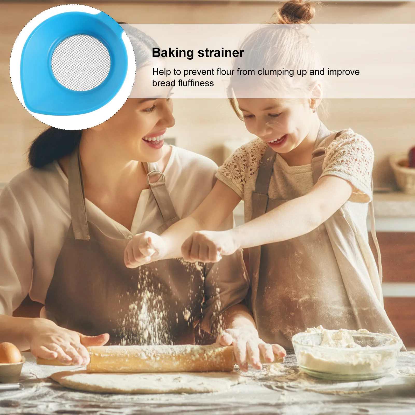 1Set Flour Sieve Baking Tools Powder Strainer Handheld Sifting for Cake Bread Pizza Kitchen Baking Filter Gadget