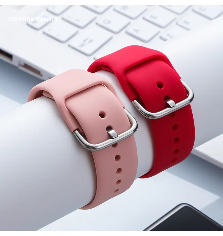 Apple 시계 용 실리콘 스트랩 44mm 40mm 38mm 42mm 44mm iwatch 팔찌 시리즈 용 교체 시계 밴드 7 6 Se 5 4 3 2 1