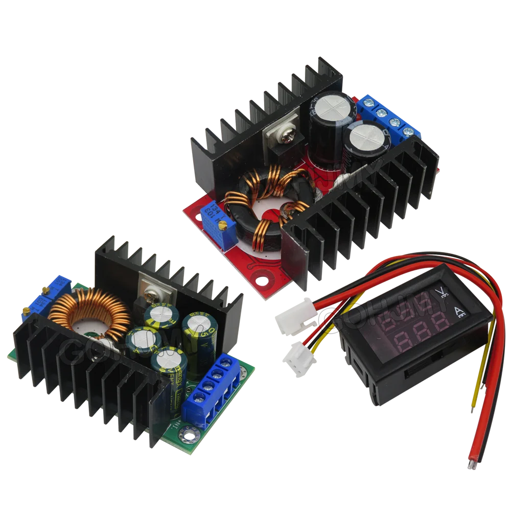DC DC 150W Boost Converter / 9A 300W Step Down Buck Converter Power module DC 0-100V 10A Digital Voltmeter Ammeter Dual Display