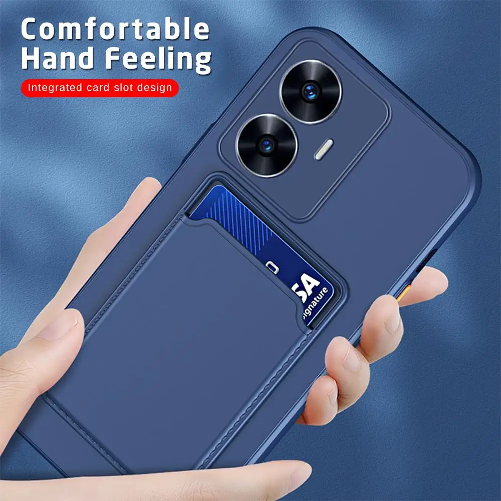 فتحة بطاقة محفظة حامل غطاء ل Realme C55 5G حافظة كاندي اللون كاميرا حماية سيليكون لينة الغطاء الخلفي على RealmeC55 C 55 C33