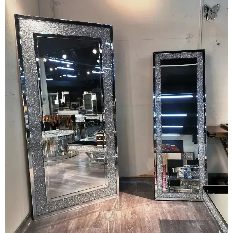 Crushed Diamond Crystal Large Floor Mirror
