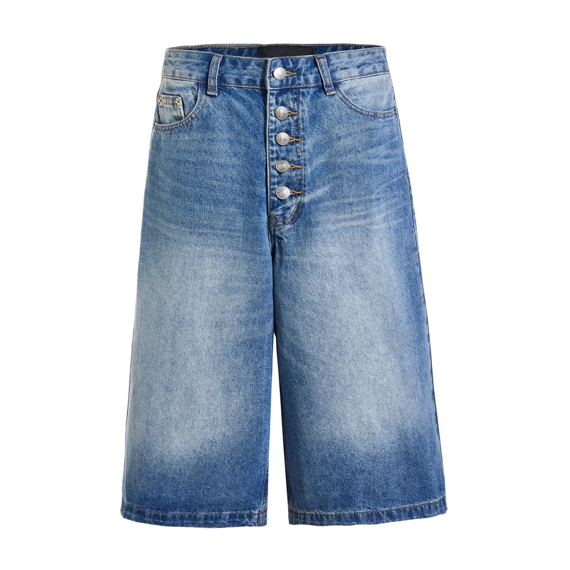 MADE EXTREME Y2k Men's Jeans Cropped Trousers Washed Vintage Jorts Clean Fit Shorts