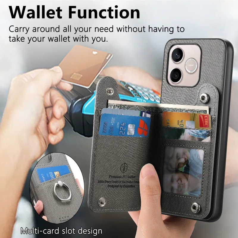 Cover For Honor 600 Lite PU Leather Ring Holder Flip Wallet Card Slot Case For Honor 600Lite 500 Smart Shockproof Back Cases