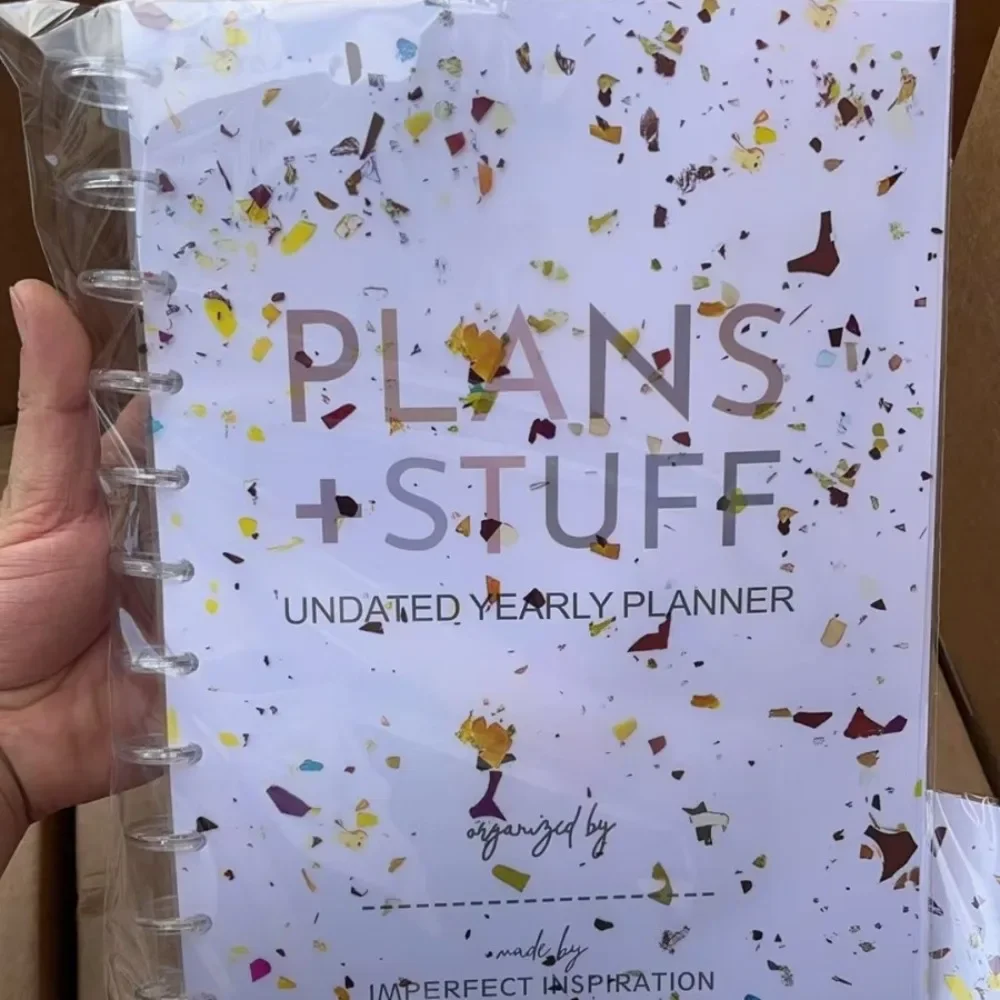 

New 2025 PLANS plus STUFF Undated Yearly Planner for Goal Setting Task Management Daily Scheduling and Life Organization