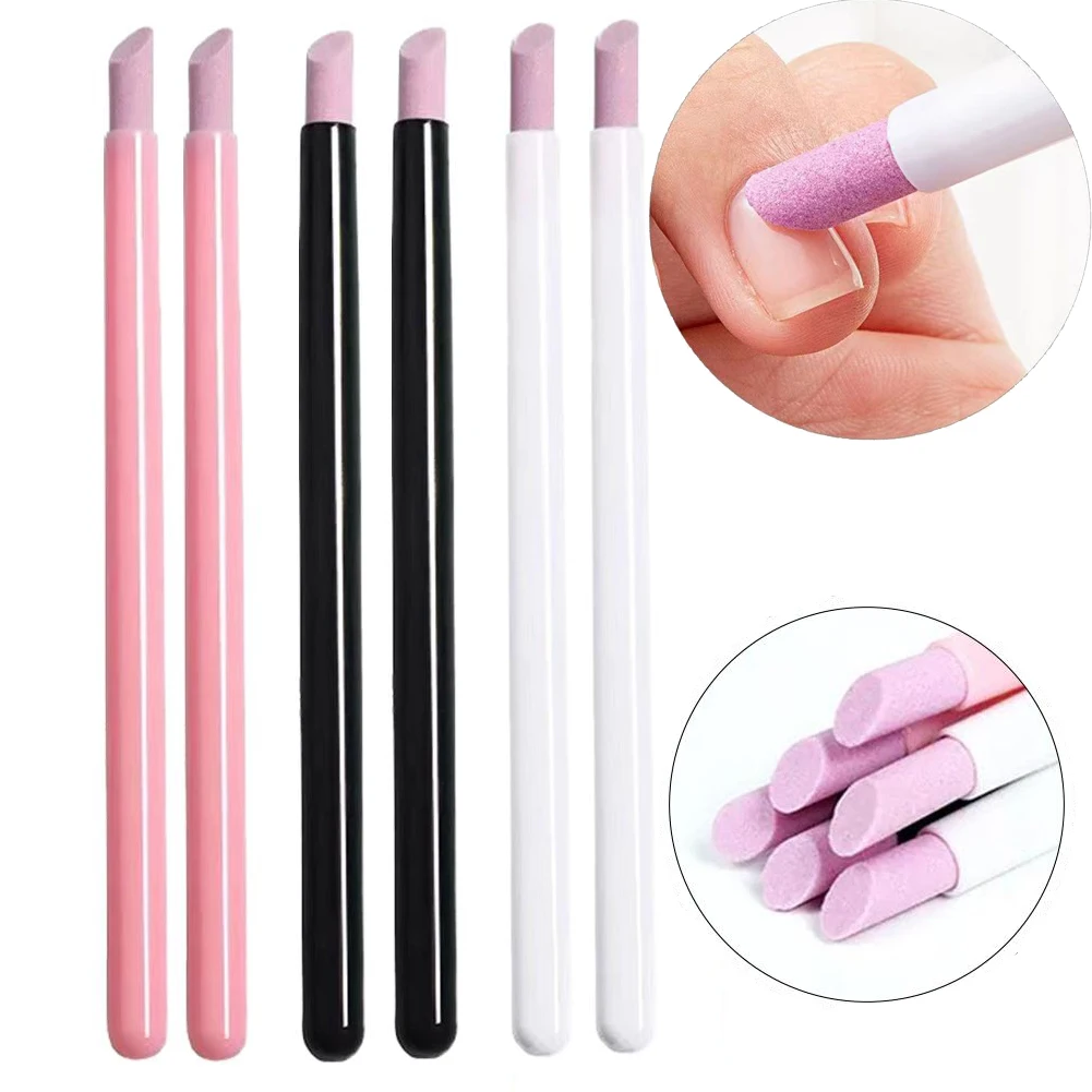 2er-Pack Bimsstein-Nagelfeilen, Nagelhautschieber, Nagelschleifstäbchen, Nagelkunst-Stifte, Nagelhautentferner, Trimmer zum Entfernen abgestorbener Haut