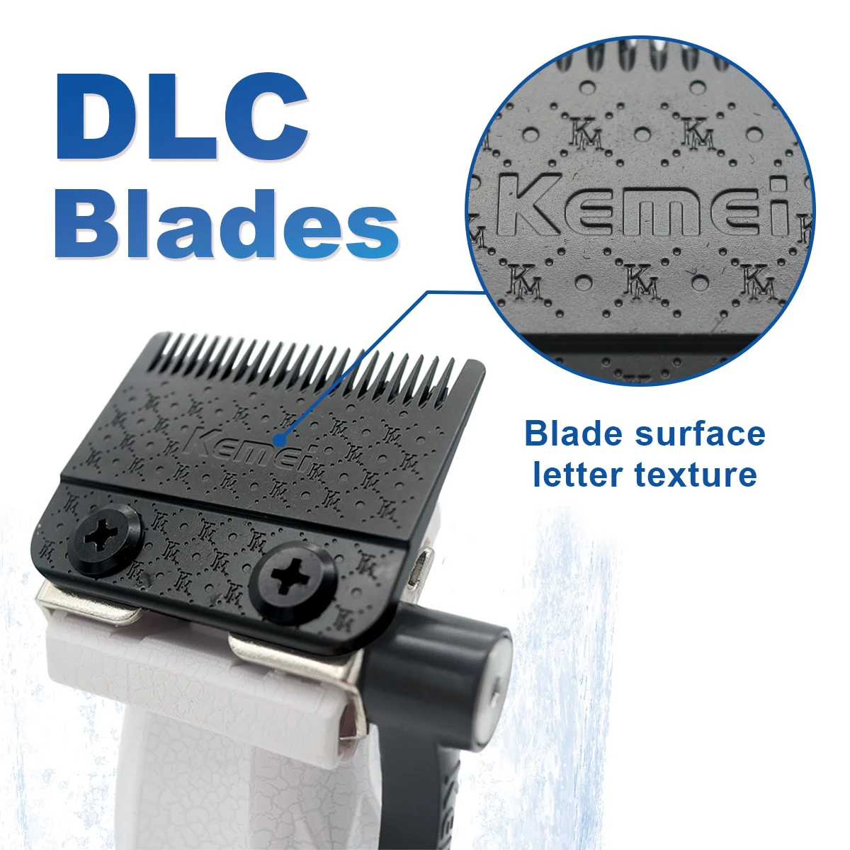 Kit de máquina de cortar cabelo profissional lâmina dlc 10000rpm com carregador base azul faca hipoalergênica net dupla folha máquinas barbeiro