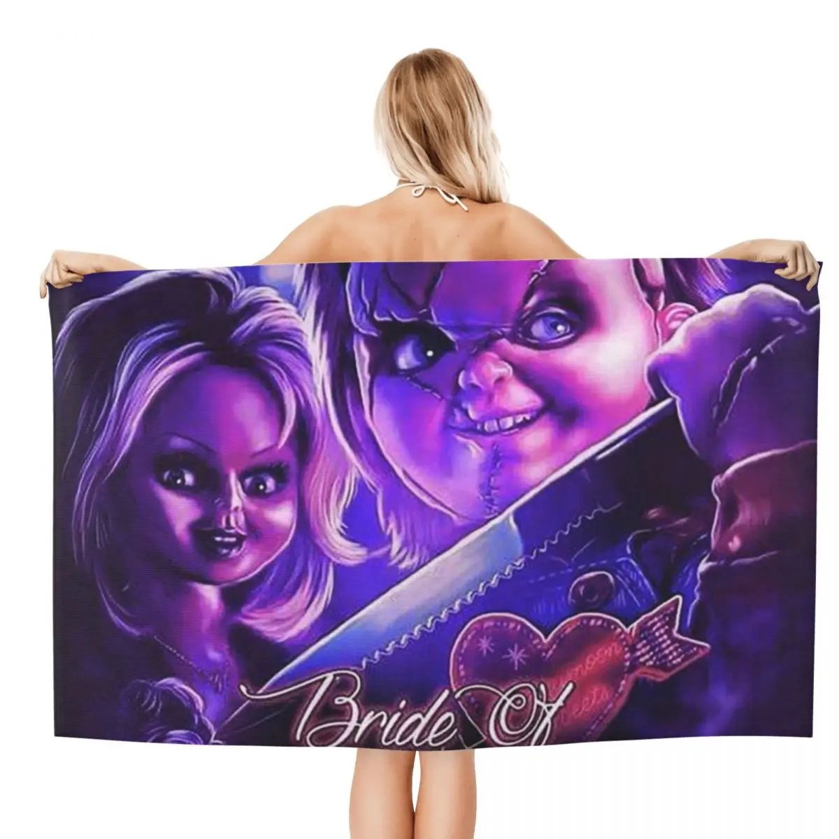 Bride Of Chucky Bath Beach Towel Microfiber Horror Movie Travelling Swimming Camping Towels