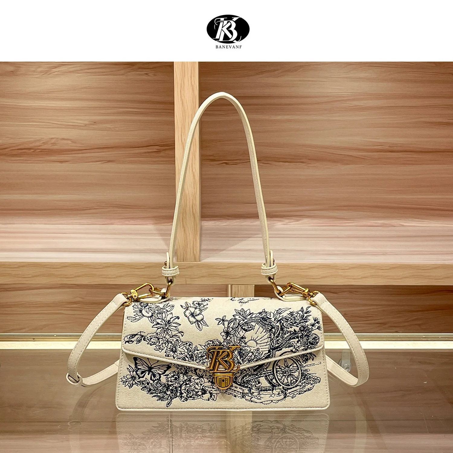 

Spring and summer Chinese style embroidered armpit bag for women, light luxury and western-style single shoulder crossbody bag