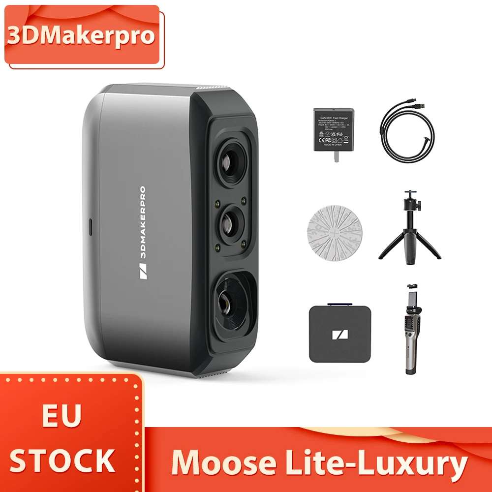 3DMakerpro Moose Lite 3D Scanner Luxury Version, NIR Light Source, 0.05mm Accuracy, 0.10mm Resolution, 24-bit Color Camera