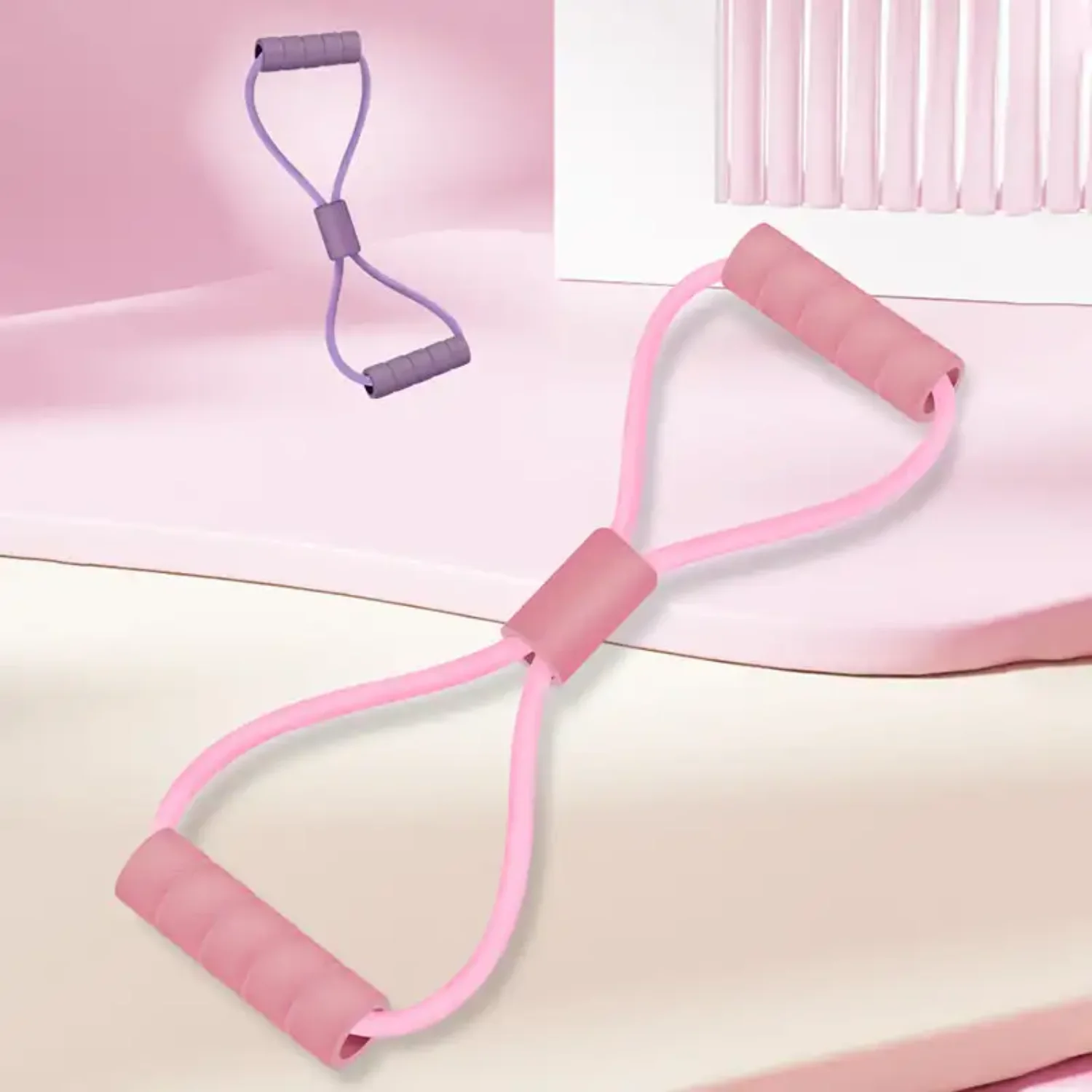 الشكل 8 العصابات المقاومة تدريب القوة ممارسة أنبوب الفرقة النساء الرجال الأسلحة الصدر المتوسع اليوغا رياضة اللياقة البدنية سحب حبل #2