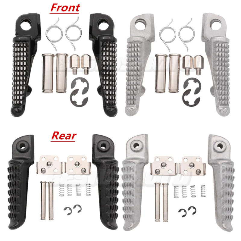 Motorcycle Front & Rear Footrests Foot Pegs For Kawasaki Ninja ZX6R 9R 10R 12R EX650 ER6F ER6N 650R Z750 Z1000 Z1000SX ZZR1200