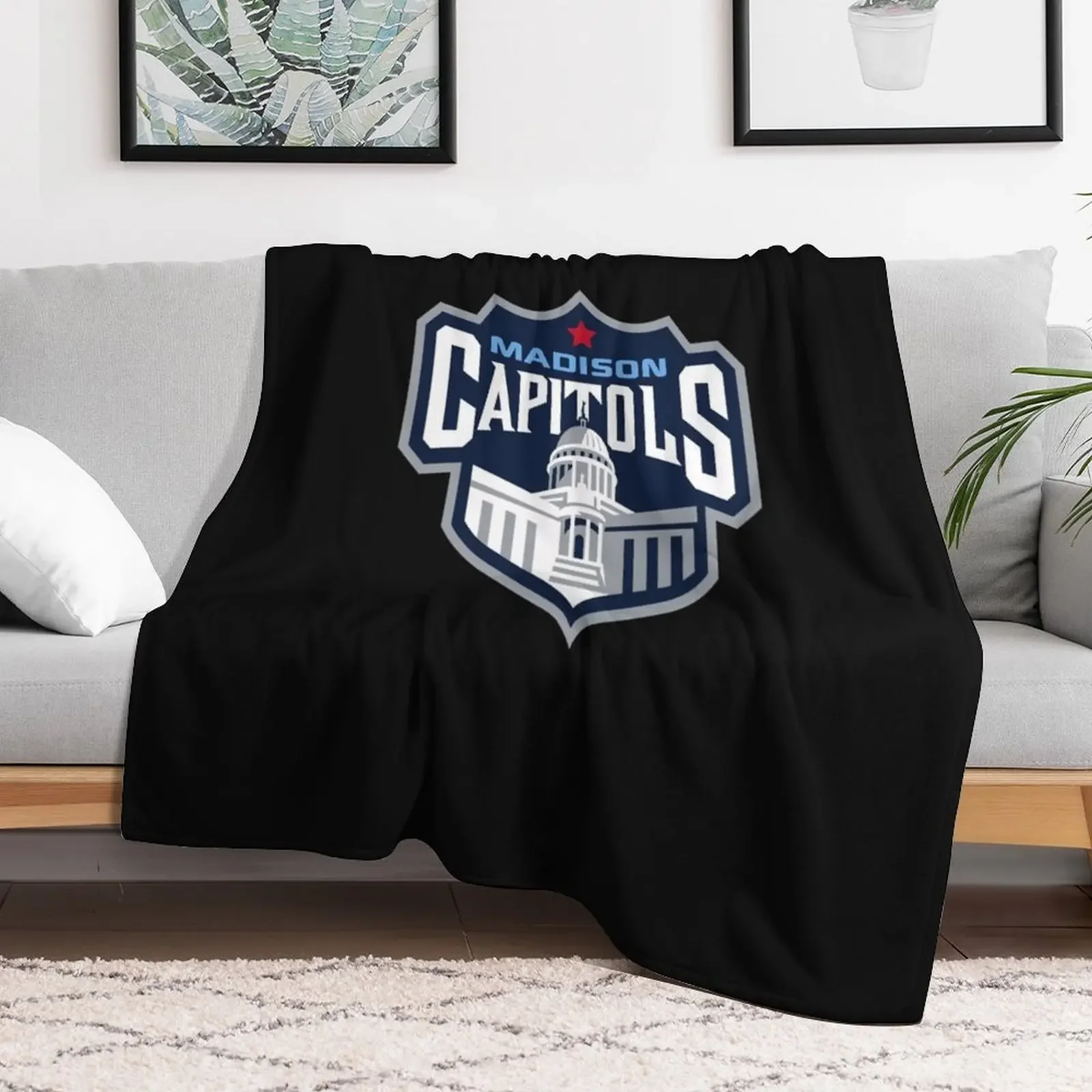 Madison Capitols Essential T-Shirt Throw Blanket Soft Breathable Blanket for Night Sleeping