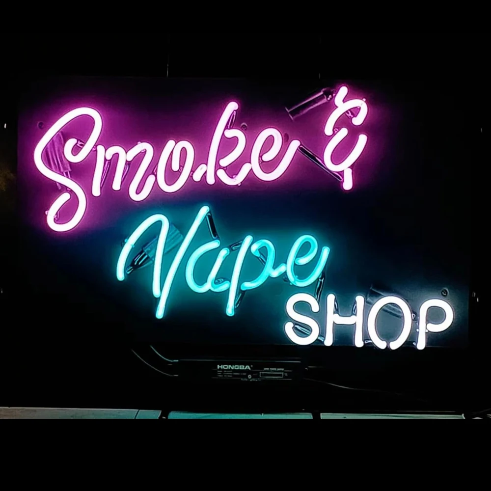 Smoke & Vape Shop Neon Light Sign Custom Handmade Real Glass Tube Beer Bar Store Room Decor Display Lamp On Wall Gift 17