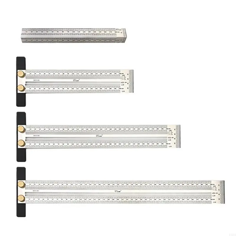 D5BB 목공 T-rule 정밀 마킹 게이지 스케일 스크라이브 스크라이브 통치자