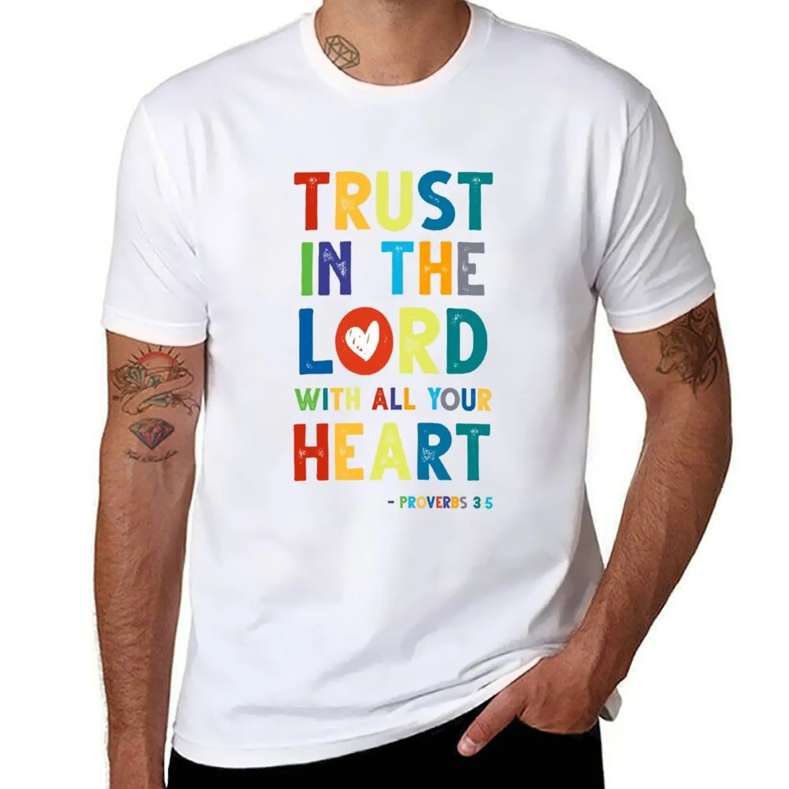 

Kids Bible Verse – Proverbs 3:5 T-Shirt anime t shirts oversize t shirt men 100% cotton luxury brand T-Shirt