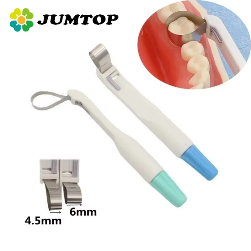 JUMTOP Dental Adjustable Matrix Bands Holder 4.5mm 6mm Disposable Matrices Clamps Pro Metal Tooth Pre Formed Dentistry Tool