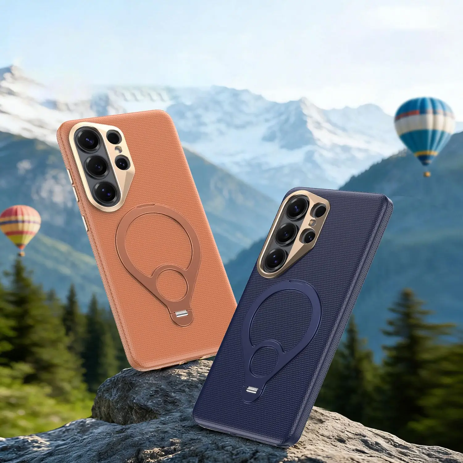 Leather for Samsung Galaxy S26 Ultra 360 Magnetic Stand Official Feel Mil-Grade Protection Shockproof Anti-Scratch Phone Cover