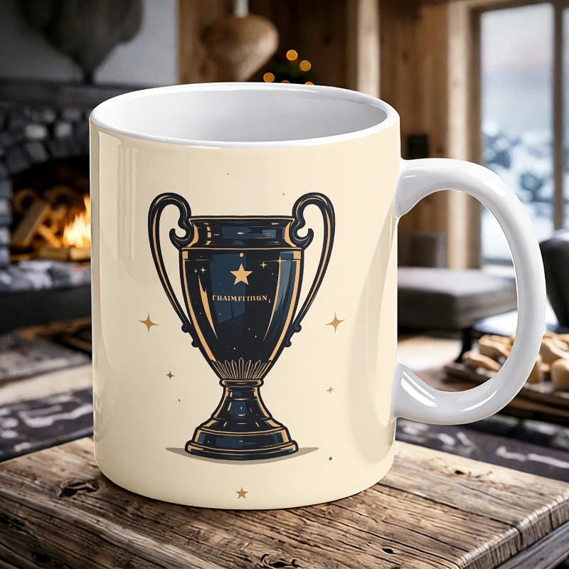 

Celebrate Your Victory Ornate Champion Trophy Key Button Pattern Mug with a bottle opener function of 2026 Major Football Event