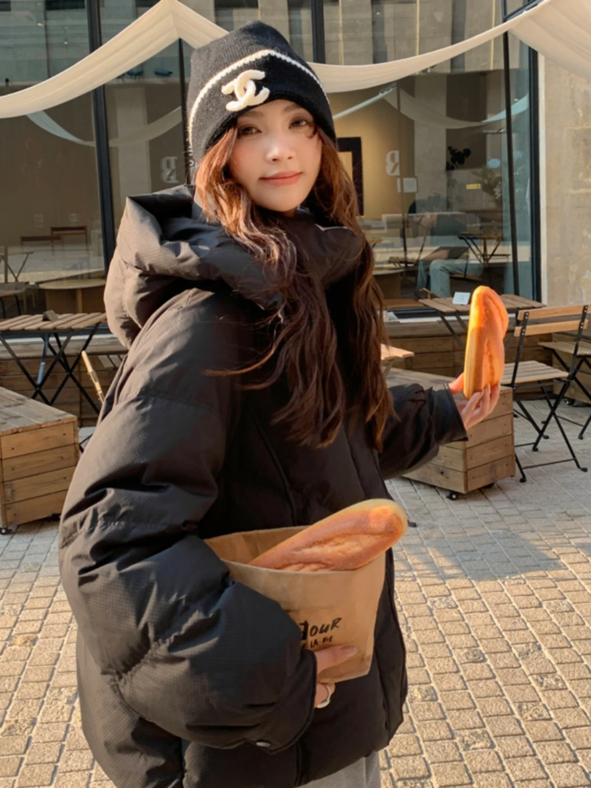 블라 오르트 다운 자켓 여성용 겨울 코트 면 의류 2025년 신상품 슬림핏 아우터웨어 스트레이트 컷 롱 슬리브