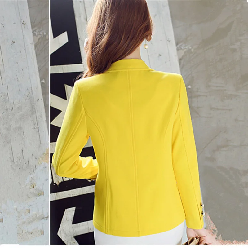 UHYTGF Single Button Blazer Coat Woman New Long Sleeved Casual Spring Autumn Jacket Female Korean Slim Suit Outewear Ladies 2541