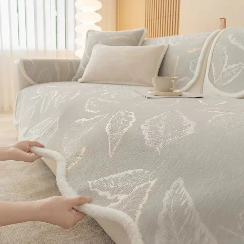 All Season Sectional Sofa Cover L-Shape Couch Protector Anti-slip Anti-cat Scratch French Style Sofa Cushion Mat For Living Room