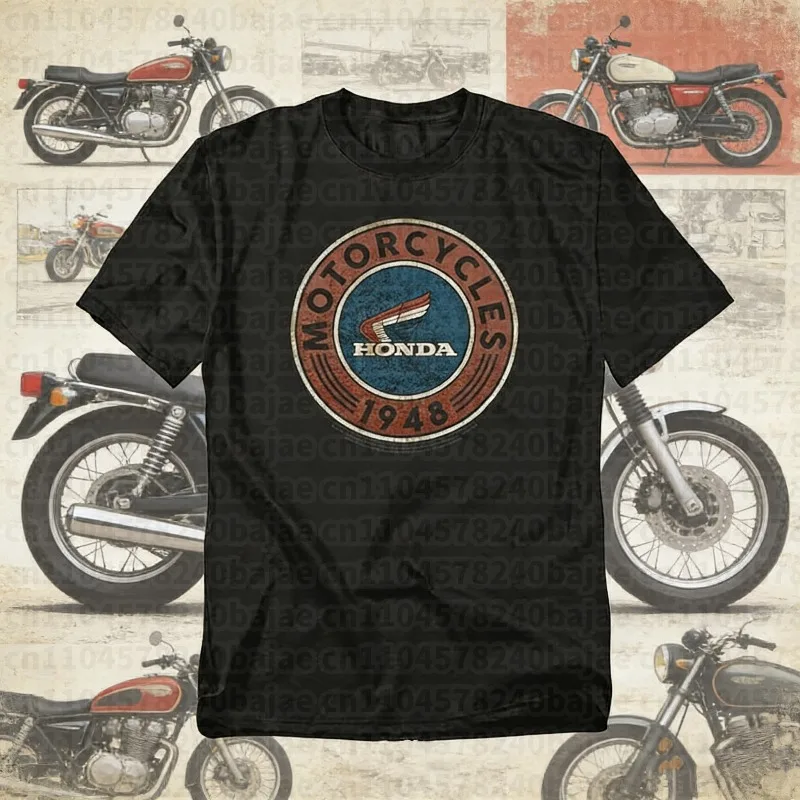 

2025-26 Summer Honda Fashion Moto Honda Graphic Work Clothes 100% Cotton Printed T-shirt Loose Casual Comfortable and Breathable