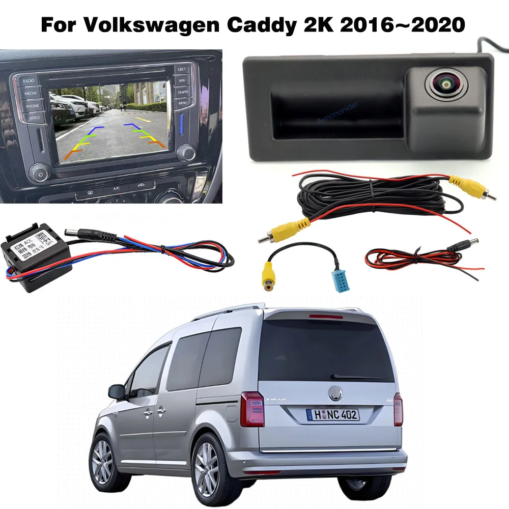 Rückfahrkamera für VW Volkswagen Caddy 2K 2016~2020, kompatibel mit MIB2-Einheit, Parkkamera, Rückfahrkamera, HD-Nachtsicht