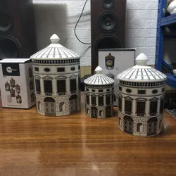 Architectural Storage Jar Candles Jars European Art Figurines Jewelry Scented Cotton Swabs Boxes Household Candy Storage Bottles